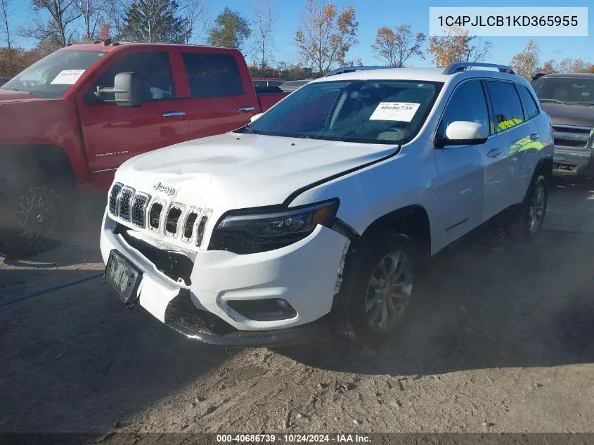 2019 Jeep Cherokee Latitude Fwd VIN: 1C4PJLCB1KD365955 Lot: 40686739