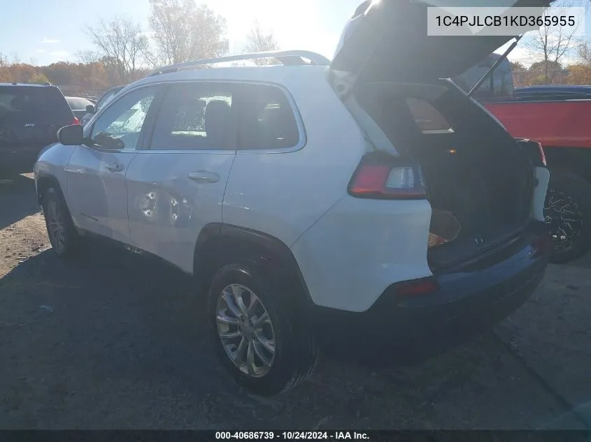 1C4PJLCB1KD365955 2019 Jeep Cherokee Latitude Fwd