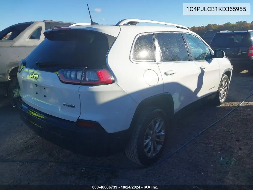 2019 Jeep Cherokee Latitude Fwd VIN: 1C4PJLCB1KD365955 Lot: 40686739