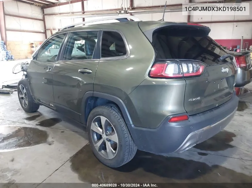 2019 Jeep Cherokee Limited 4X4 VIN: 1C4PJMDX3KD198501 Lot: 40689028