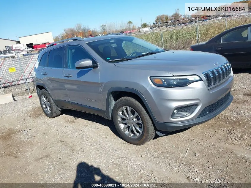 2019 Jeep Cherokee Latitude Plus 4X4 VIN: 1C4PJMLX3KD16684 Lot: 40690021