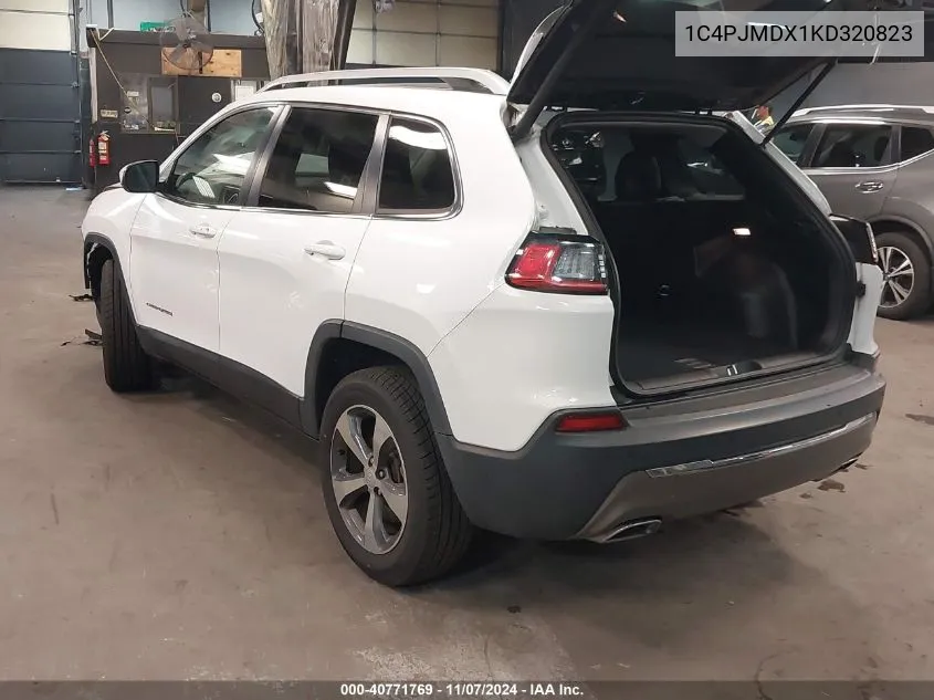 2019 Jeep Cherokee Limited 4X4 VIN: 1C4PJMDX1KD320823 Lot: 40771769