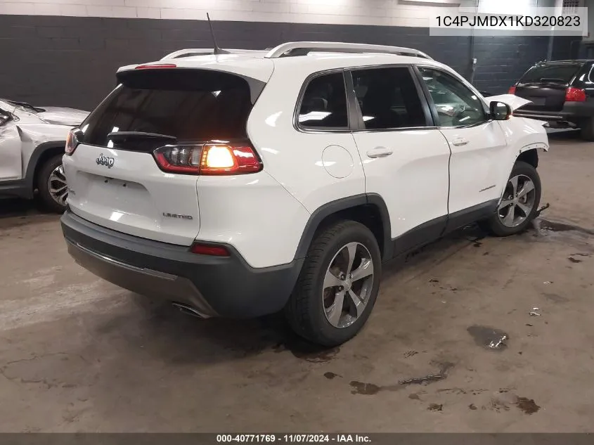 2019 Jeep Cherokee Limited 4X4 VIN: 1C4PJMDX1KD320823 Lot: 40771769