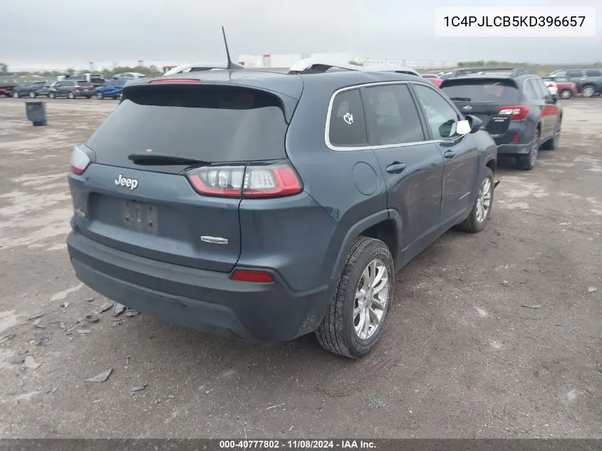 2019 Jeep Cherokee Latitude Fwd VIN: 1C4PJLCB5KD396657 Lot: 40777802