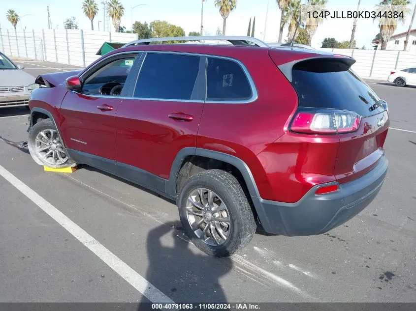 2019 Jeep Cherokee Latitude Plus Fwd VIN: 1C4PJLLB0KD344384 Lot: 40791063