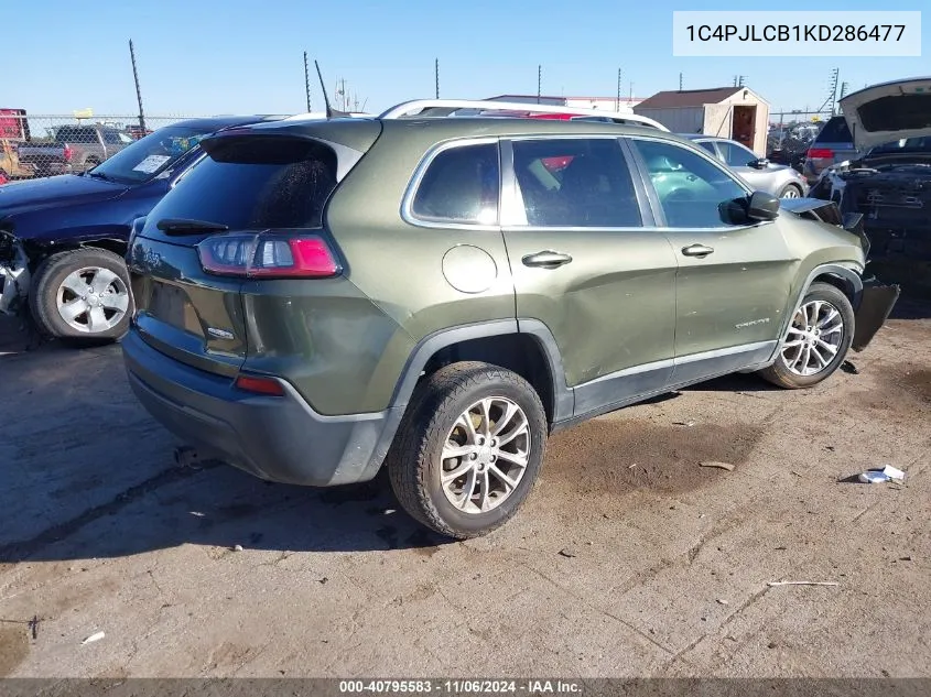 2019 Jeep Cherokee Latitude Fwd VIN: 1C4PJLCB1KD286477 Lot: 40795583