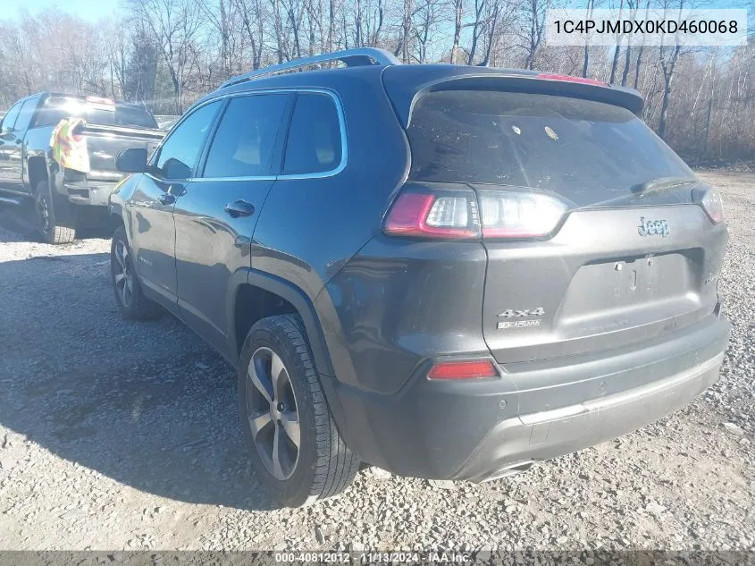 2019 Jeep Cherokee Limited 4X4 VIN: 1C4PJMDX0KD460068 Lot: 40812012