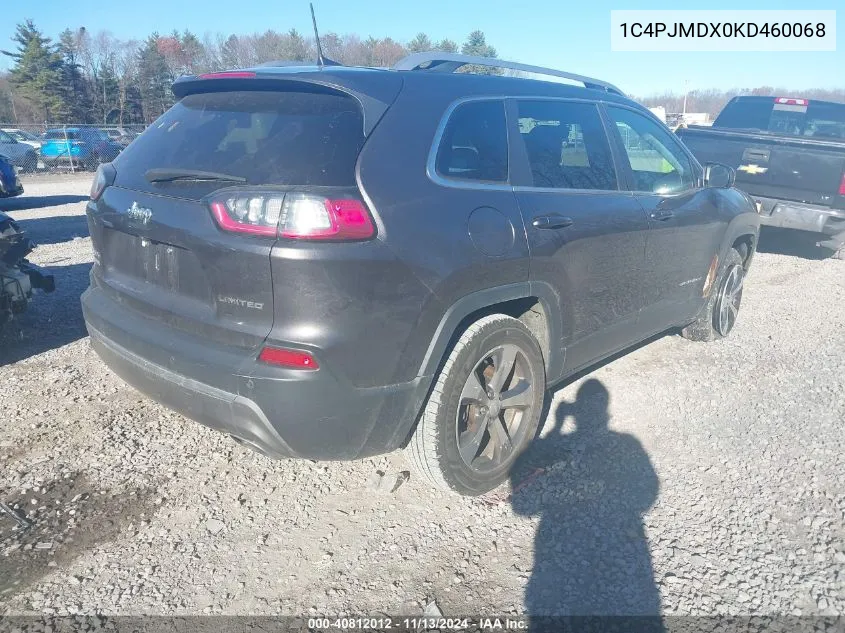 2019 Jeep Cherokee Limited 4X4 VIN: 1C4PJMDX0KD460068 Lot: 40812012