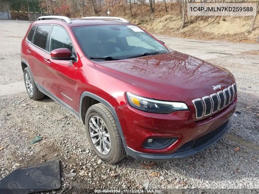 2019 Jeep Cherokee Latitude Plus 4X4 VIN: 1C4PJMLN7KD259588 Lot: 40849994