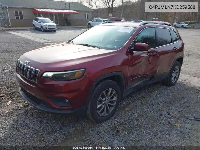 2019 Jeep Cherokee Latitude Plus 4X4 VIN: 1C4PJMLN7KD259588 Lot: 40849994