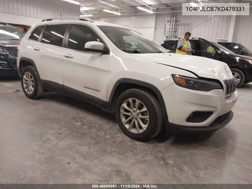 2019 Jeep Cherokee Latitude Fwd VIN: 1C4PJLCB7KD479331 Lot: 40859551