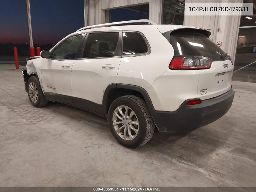 2019 Jeep Cherokee Latitude Fwd VIN: 1C4PJLCB7KD479331 Lot: 40859551