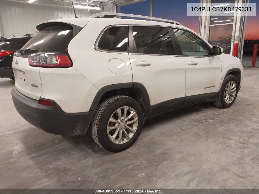 2019 Jeep Cherokee Latitude Fwd VIN: 1C4PJLCB7KD479331 Lot: 40859551