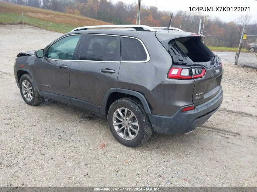 2019 Jeep Cherokee Latitude Plus 4X4 VIN: 1C4PJMLX7KD122071 Lot: 40863747