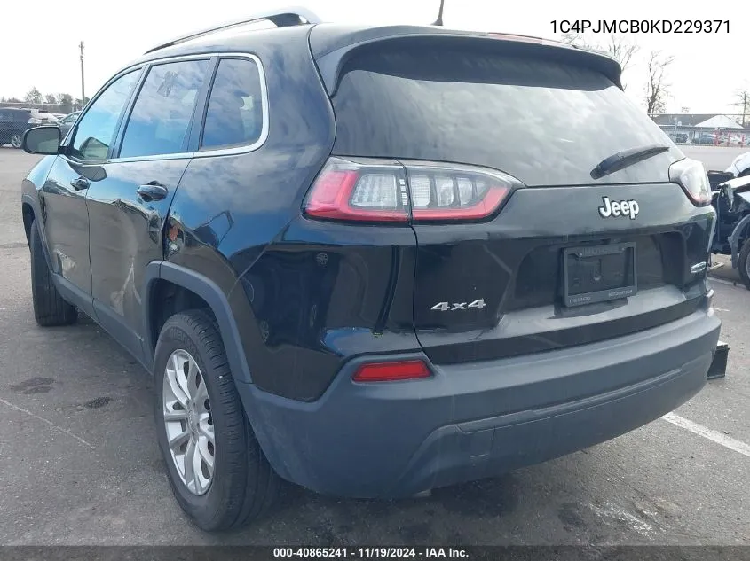 2019 Jeep Cherokee Latitude 4X4 VIN: 1C4PJMCB0KD229371 Lot: 40865241