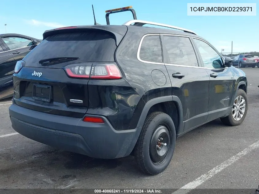 2019 Jeep Cherokee Latitude 4X4 VIN: 1C4PJMCB0KD229371 Lot: 40865241