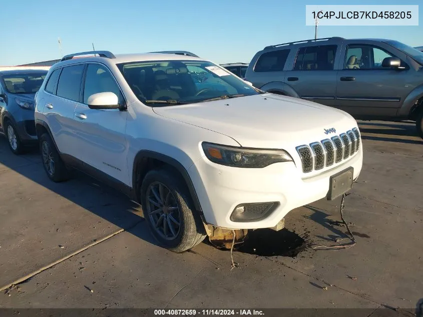 2019 Jeep Cherokee Latitude Fwd VIN: 1C4PJLCB7KD458205 Lot: 40872659