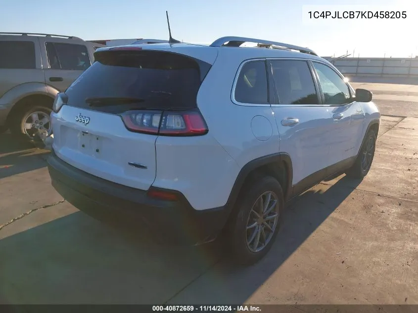 2019 Jeep Cherokee Latitude Fwd VIN: 1C4PJLCB7KD458205 Lot: 40872659