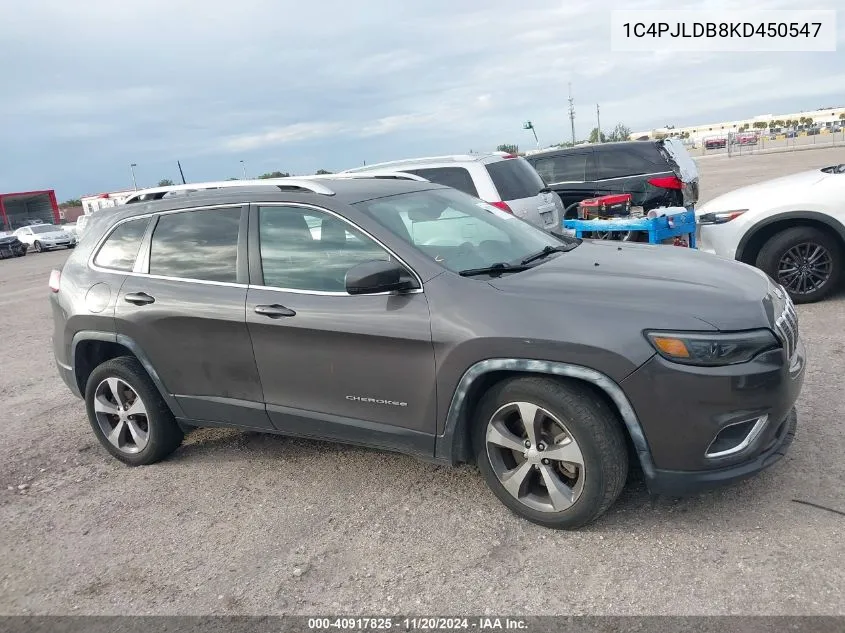 2019 Jeep Cherokee Limited Fwd VIN: 1C4PJLDB8KD450547 Lot: 40917825