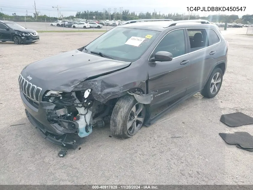 2019 Jeep Cherokee Limited Fwd VIN: 1C4PJLDB8KD450547 Lot: 40917825