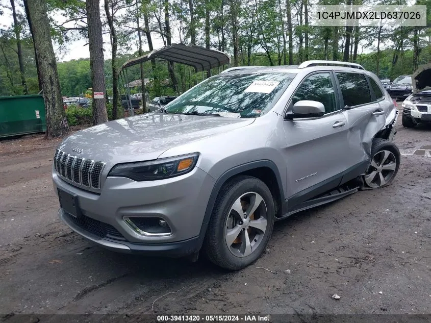 2020 Jeep Cherokee Limited 4X4 VIN: 1C4PJMDX2LD637026 Lot: 39413420