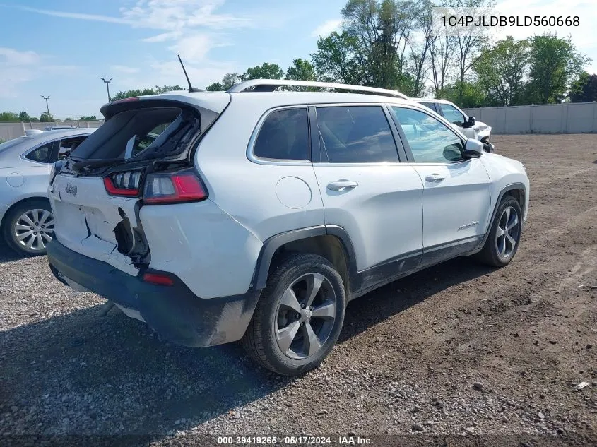 2020 Jeep Cherokee Limited Fwd VIN: 1C4PJLDB9LD560668 Lot: 39419265