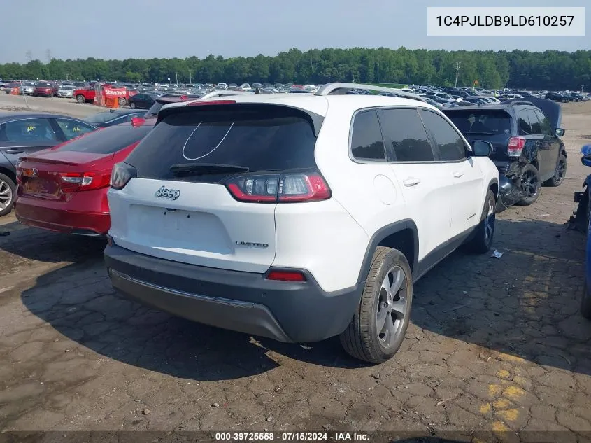 2020 Jeep Cherokee Limited Fwd VIN: 1C4PJLDB9LD610257 Lot: 39725558