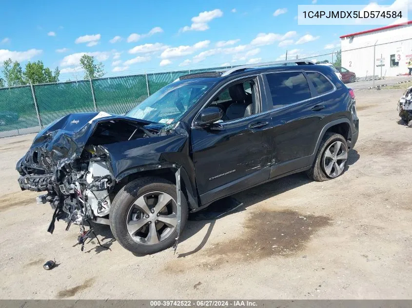 2020 Jeep Cherokee Limited 4X4 VIN: 1C4PJMDX5LD574584 Lot: 39742522