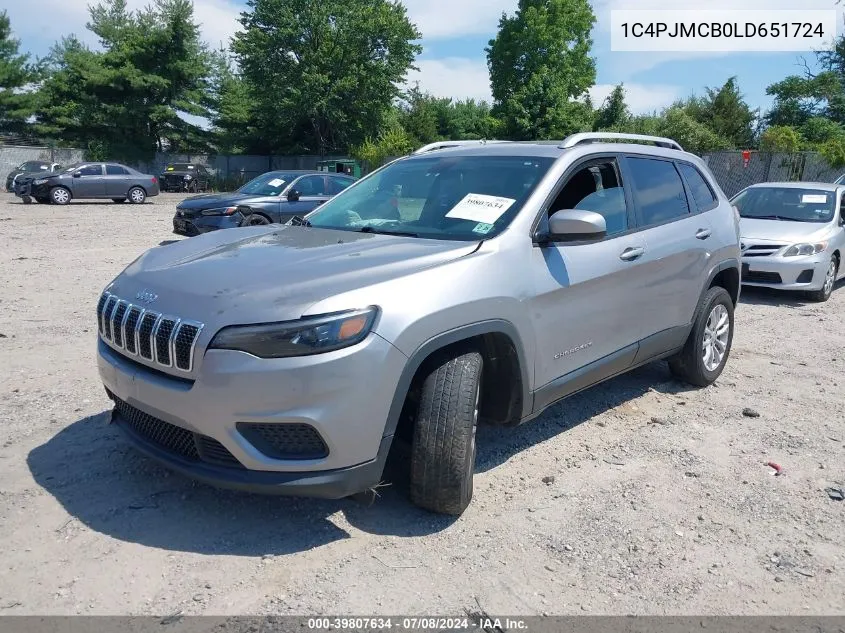 2020 Jeep Cherokee Latitude 4X4 VIN: 1C4PJMCB0LD651724 Lot: 39807634