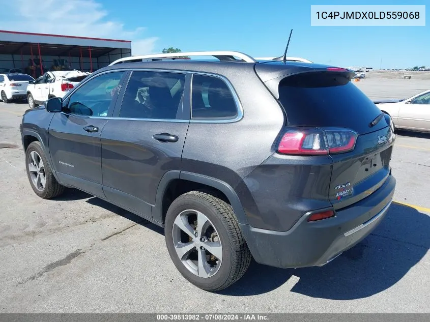 2020 Jeep Cherokee Limited 4X4 VIN: 1C4PJMDX0LD559068 Lot: 39813982