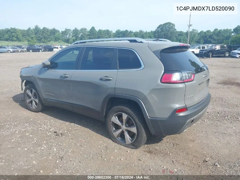 2020 Jeep Cherokee Limited 4X4 VIN: 1C4PJMDX7LD520090 Lot: 40402264