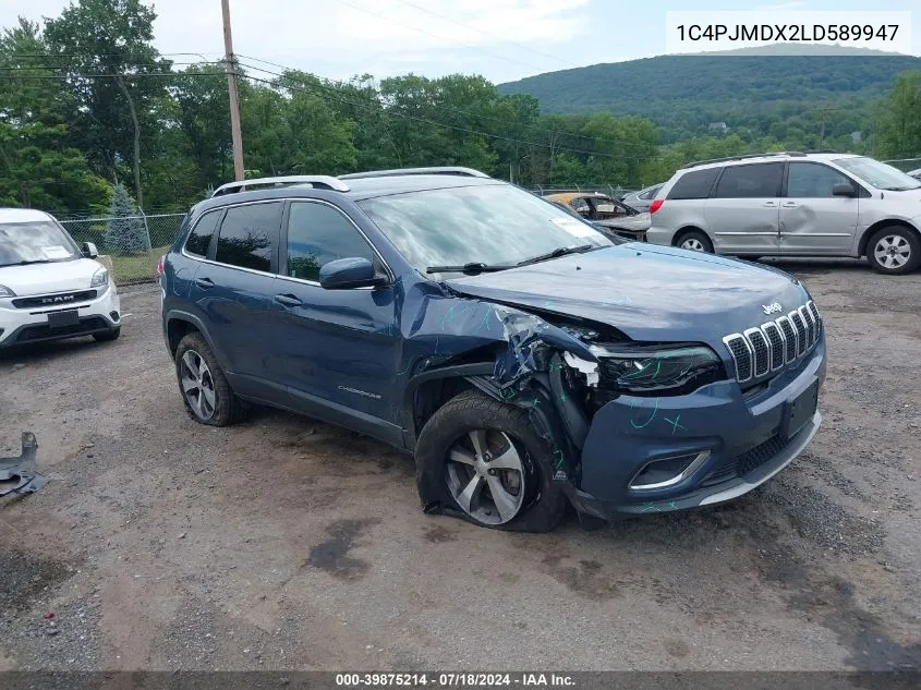 2020 Jeep Cherokee Limited VIN: 1C4PJMDX2LD589947 Lot: 39875214