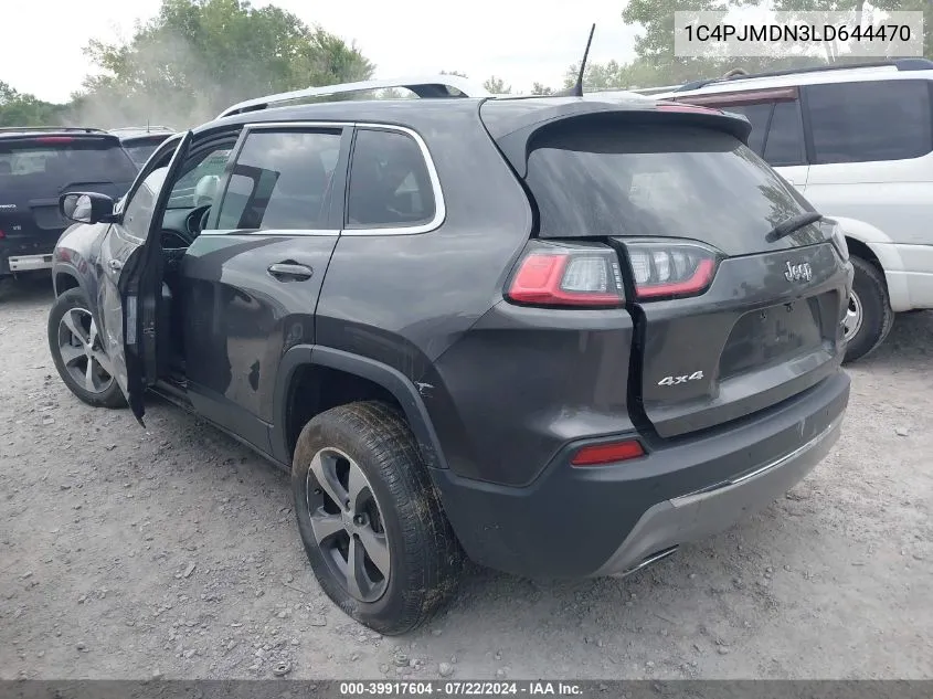 2020 Jeep Cherokee Limited 4X4 VIN: 1C4PJMDN3LD644470 Lot: 39917604