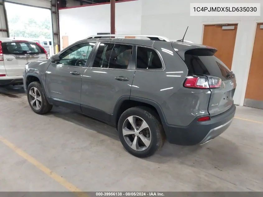 2020 Jeep Cherokee Limited 4X4 VIN: 1C4PJMDX5LD635030 Lot: 39956138