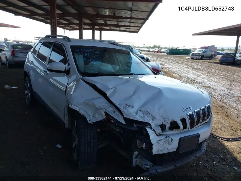 2020 Jeep Cherokee Limited Fwd VIN: 1C4PJLDB8LD652743 Lot: 39962141