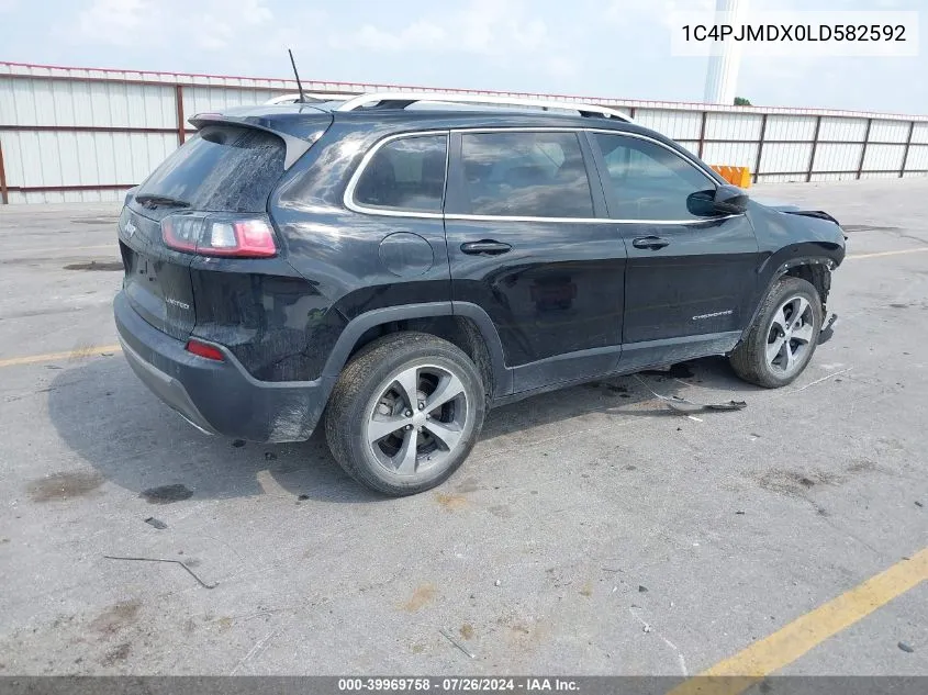 2020 Jeep Cherokee Limited 4X4 VIN: 1C4PJMDX0LD582592 Lot: 39969758