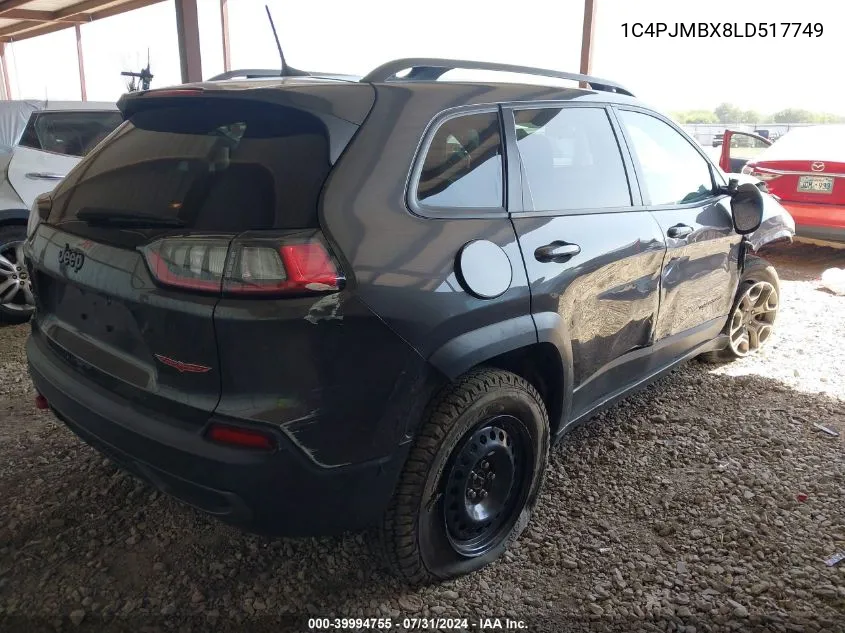 2020 Jeep Cherokee Trailhawk VIN: 1C4PJMBX8LD517749 Lot: 39994755