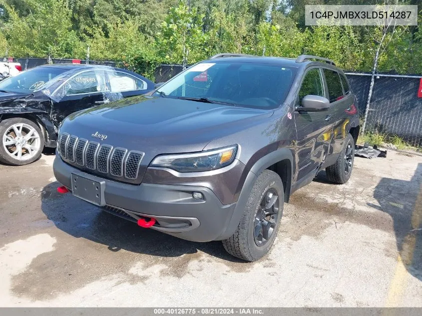 2020 Jeep Cherokee Trailhawk VIN: 1C4PJMBX3LD514287 Lot: 40126775