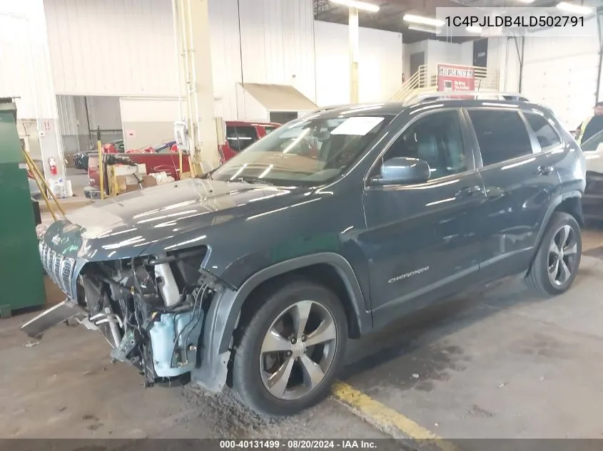 2020 Jeep Cherokee Limited VIN: 1C4PJLDB4LD502791 Lot: 40131499