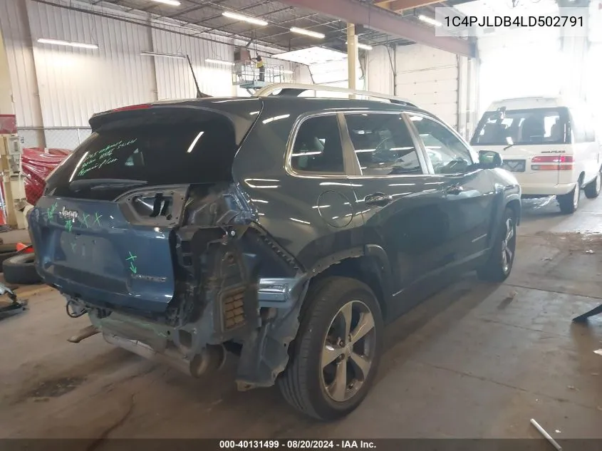 2020 Jeep Cherokee Limited VIN: 1C4PJLDB4LD502791 Lot: 40131499