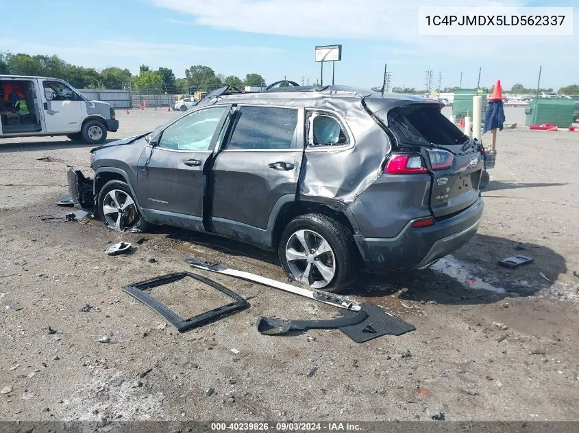 2020 Jeep Cherokee Limited 4X4 VIN: 1C4PJMDX5LD562337 Lot: 40239826