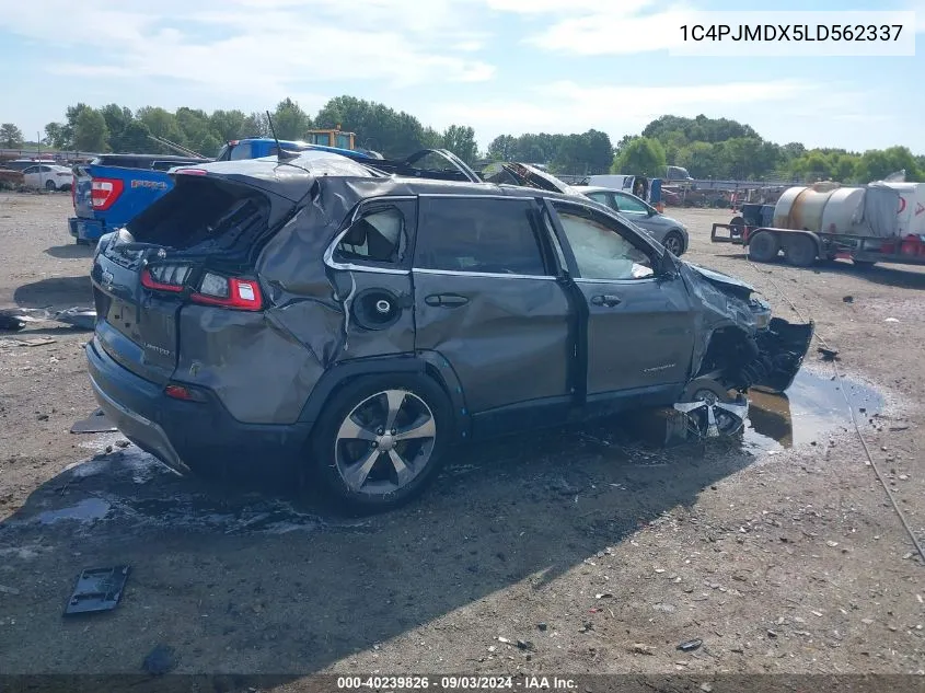 2020 Jeep Cherokee Limited 4X4 VIN: 1C4PJMDX5LD562337 Lot: 40239826