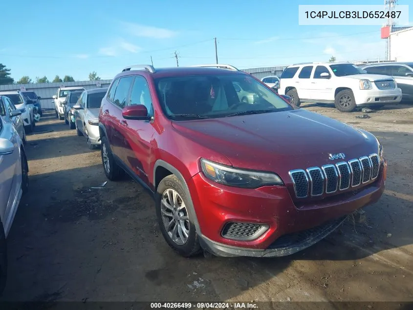 2020 Jeep Cherokee Latitude Fwd VIN: 1C4PJLCB3LD652487 Lot: 40266499