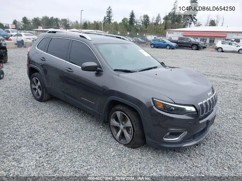 1C4PJLDB6LD654250 2020 Jeep Cherokee Limited Fwd