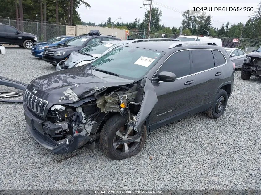 2020 Jeep Cherokee Limited Fwd VIN: 1C4PJLDB6LD654250 Lot: 40271643