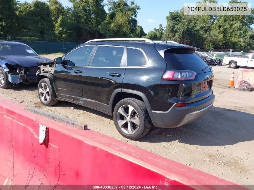 2020 Jeep Cherokee Limited Fwd VIN: 1C4PJLDB5LD653025 Lot: 40336207