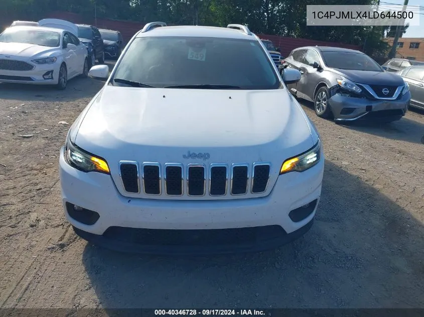 1C4PJMLX4LD644500 2020 Jeep Cherokee Latitude Lux 4X4