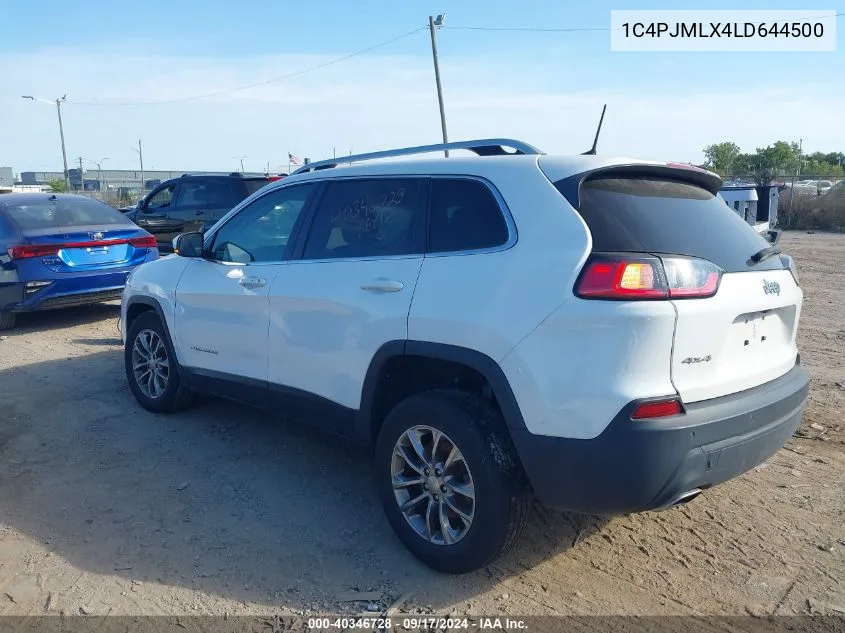 2020 Jeep Cherokee Latitude Lux 4X4 VIN: 1C4PJMLX4LD644500 Lot: 40346728