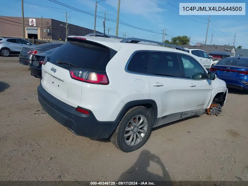 1C4PJMLX4LD644500 2020 Jeep Cherokee Latitude Lux 4X4