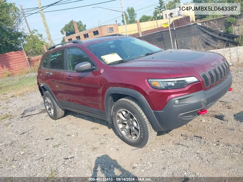 2020 Jeep Cherokee Trailhawk VIN: 1C4PJMBX5LD643387 Lot: 40352413